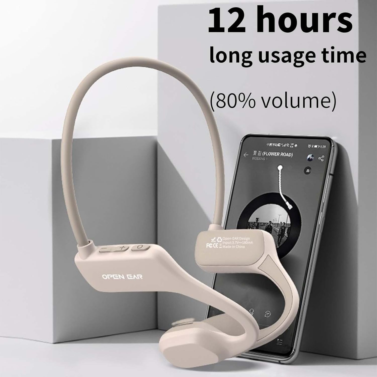 Wireless Headphones Bone Conduction Headphone Bluetooth Sports Headset ，Wireless Open-Ear Waterproof Headphones with Mic, 8Hrs Playtime for Running, Cycling, Gym, Driving, Hiking, Work(Bone X1，Black) image number 2