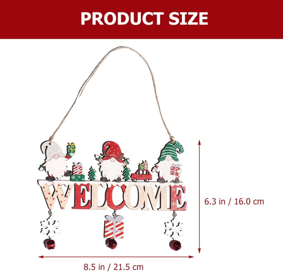 Abaodam 2Pcs Front Door Welcome Sign Wooden Christmas Hanging Decor Lanyard Charming Snowman Letters for Decoration Festive Holiday Atmosphere image number 6
