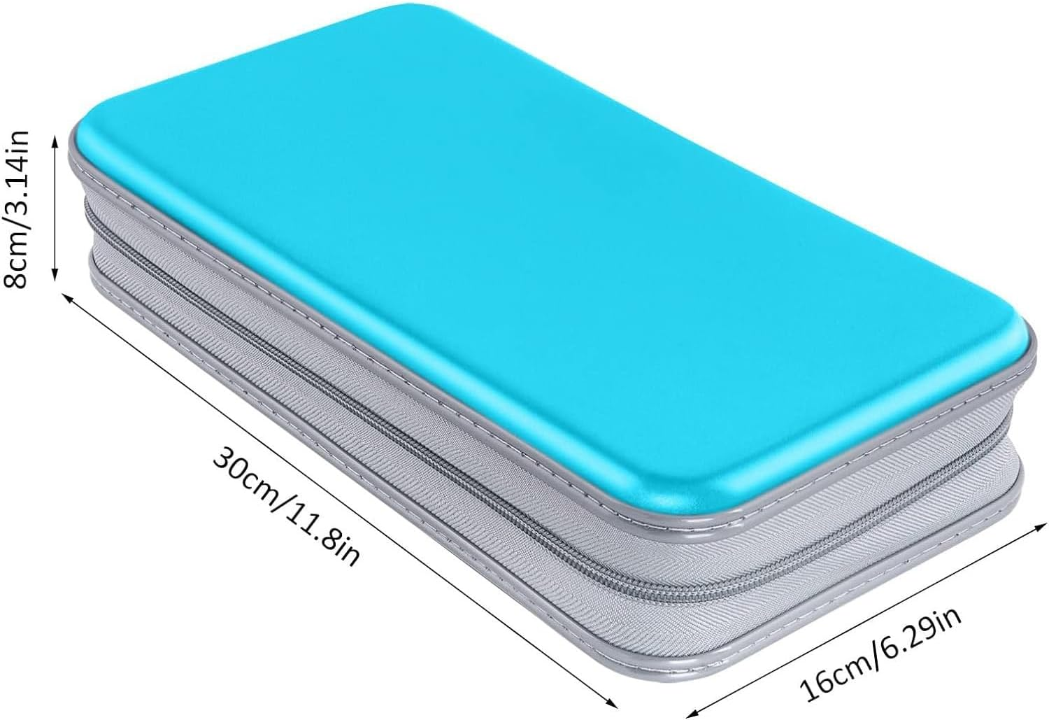 Portable CD Storage Case, 50-80 Capacity Car DVD Case, CD Case Holder Organizer for Vehicle, Travel, Office (Blue)