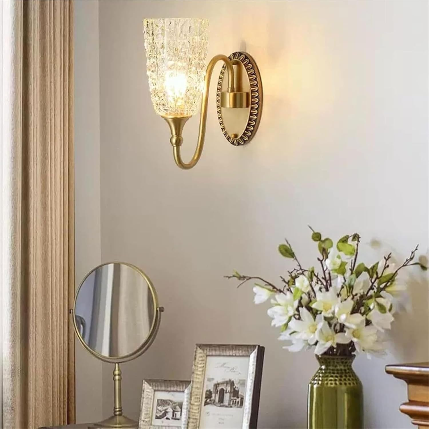 Wall Mount Sconces Wall Lamp with Water Glass Wall Lamp Retro Bathroom Lighting Fixtures Suitable for Bedroom Living Room Wall Lighting image number 5