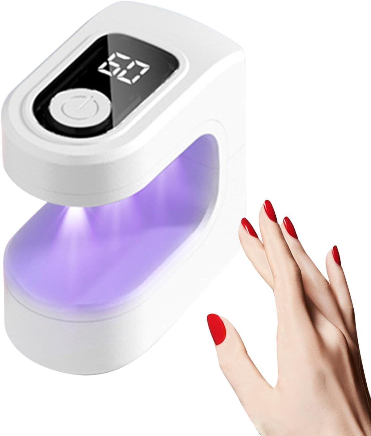 Small UV Light for Nails | USB Rechargeable Fingernail Lamp | Portable Manicure Curing Light for Home Travel Daily Use with 2 Timing Modes