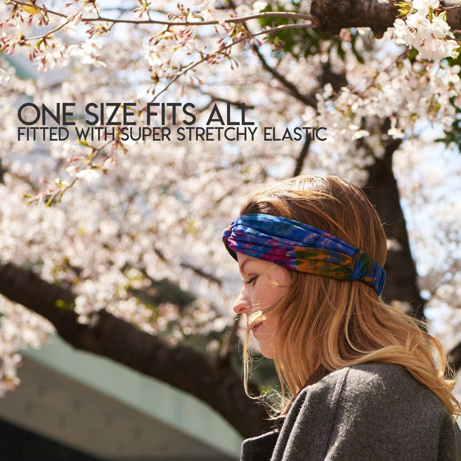 Women'S Boho Tie Dye Headband - Fashion Bandanas Turban Headwrap Twist Knot Hippie Hairband Hair Wrap D - A image number 5