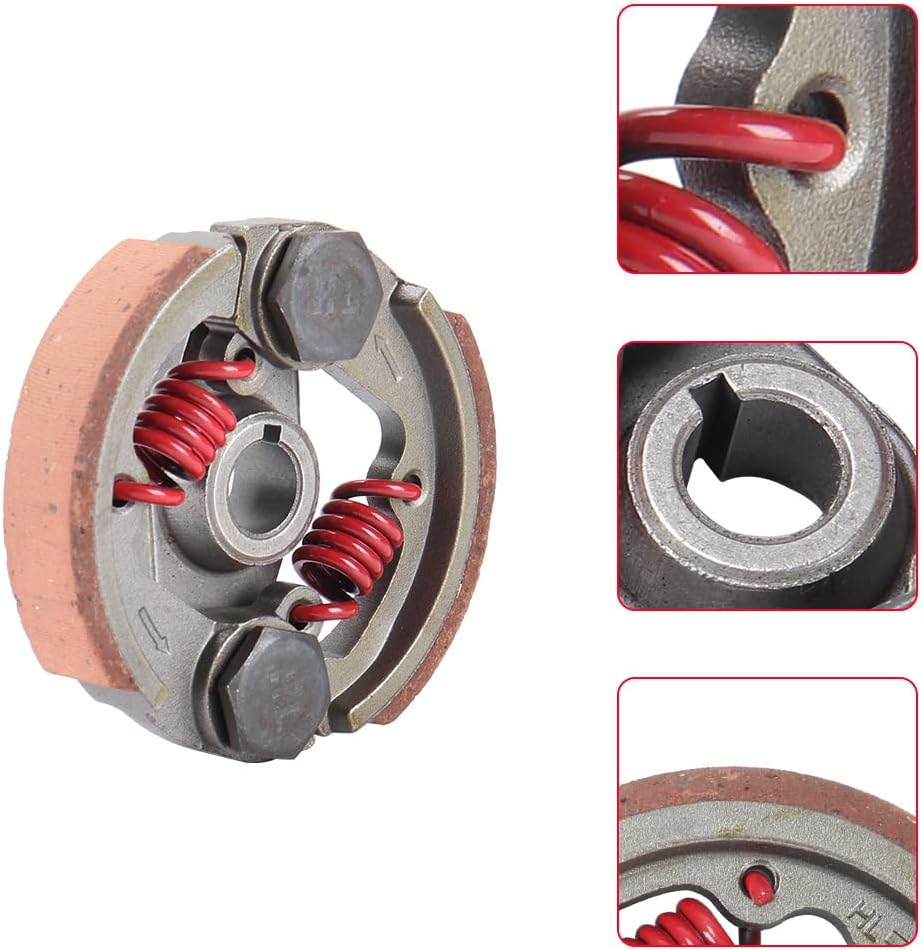 Heavy Duty Clutch Pad & Extra 2 Springs 43Cc 47Cc 49Cc 50Cc 2-Stroke Engine Racing Clutch Pads for Mini Moto Pocket Rocket Kid Bike ATV SYX Moto Red image number 1