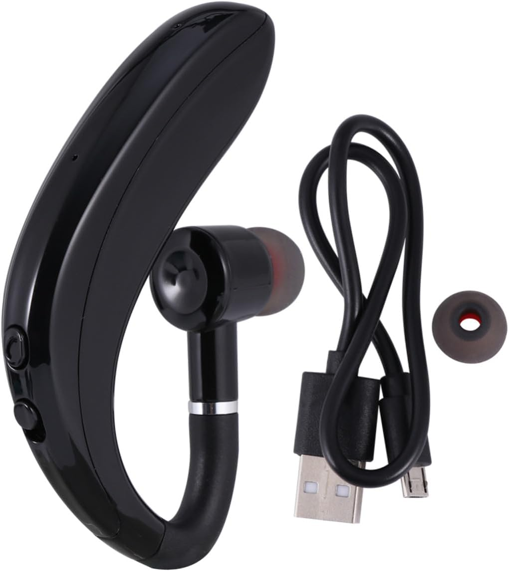 MOLUCKFU Long Battery Life Wireless Earphone Over-Ear Driving Earpiece Lightweight for Running Workout Compatible with Devices Black