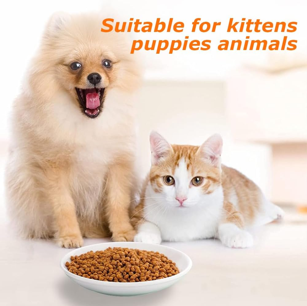 Cat Food Bowls,Fishbone Dish,Ceramic Cat Plate,Cute Fish Bone Design,Cat Dishes with Non Slip Silicone Bottom,Shallow Wide Kitten Plates,For Dry and Wet Food