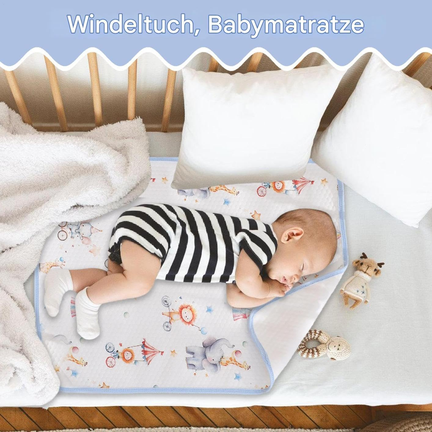 Baby Bed Mattress Topper, Mattress Protector for , Leak-Proof, Washable Side Bed Mat for Urine Protection for Potty Training, Travel and Night Protection image number 1