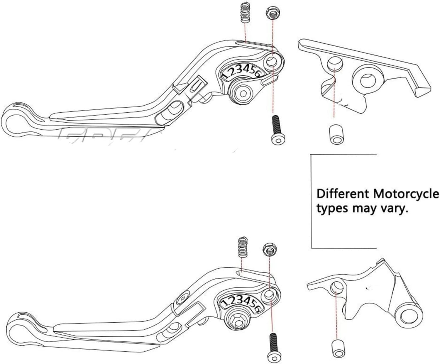 Motorbike Brake Clutch Lever for Suz&U-Ki DL1000 VSTROM 2002-2016 2015 2014 2013 2012 Motorcycle Brake Clutch Levers Handlebar Handle Grips Cap (Color : H, Size : DL1000) image number 2