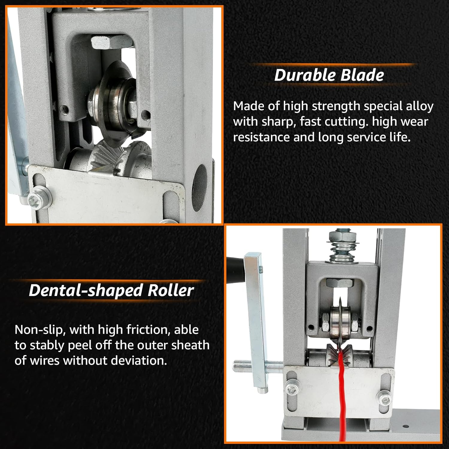 Hnvdkln Wire Stripper Machine, Manual Scrap Wire Stripper, Aluminum Alloy Wire Peeler Machine, Hand Crank Cable Stripper, Multifunctional Cable Stripper Machine, Wire Stripping Tool for 1-25Mm image number 1