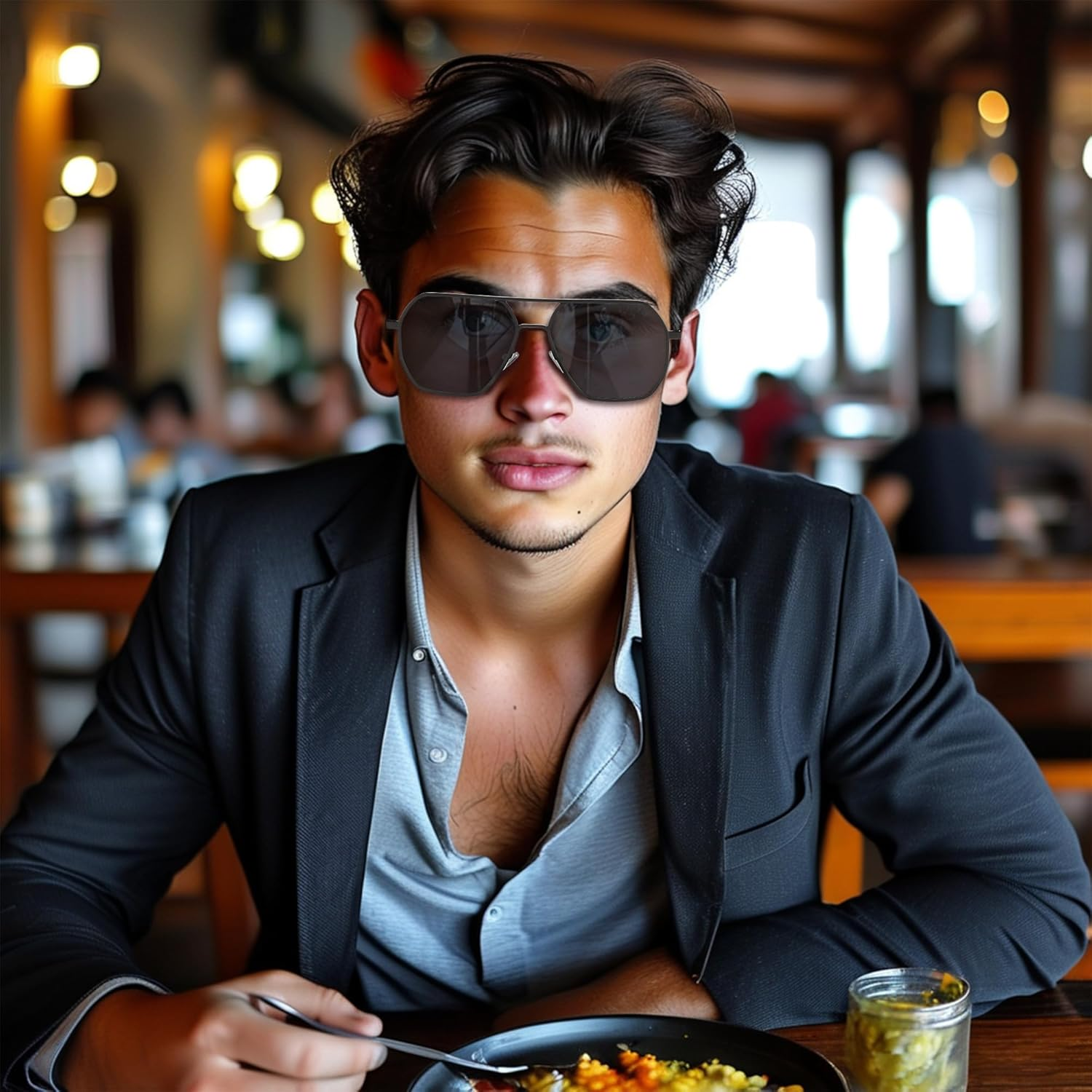 Yujian Retro Polarized Aviator Sunglasses for Men Women Metal Frame Sun Glasses Classic Vintage Shades UV400 Protection