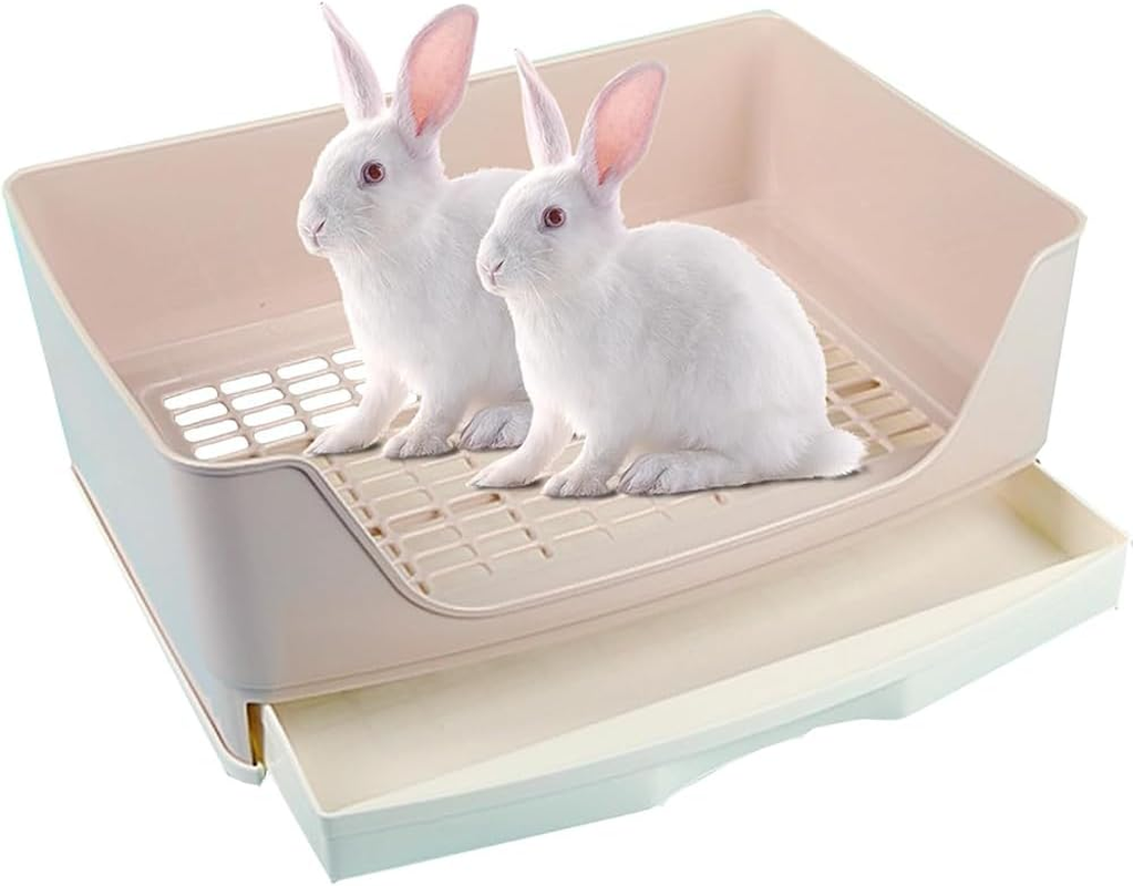 Large Rabbit Litter Box with Drawer, Bunny Toilet & Potty Corner, Pet Training Toilet for Adult Rabbits, Guinea Pigs, Chinchillas, Ferrets & Small Animals image number 3