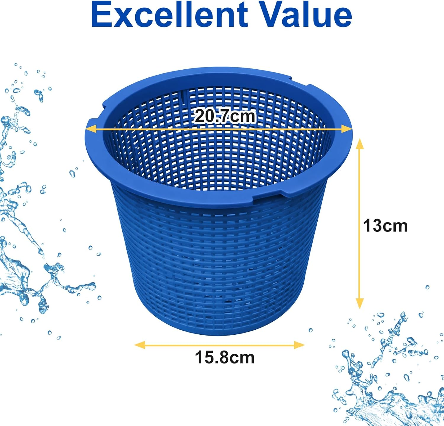 POOLAZA Pool Skimmer Basket Replacement, Compatible with Inground Swimming Pools &ndash; Durable Plastic Strainer for Leaves and Debris, Fits Most Skim Filter Systems