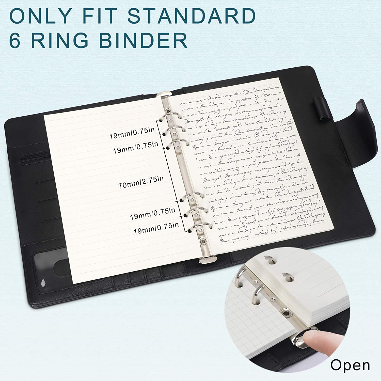 FYY A5 Refill Paper, [3 Pack] 100GSM Thick Refillable Paper 6 Hole Filler Inserts Loose Leaf Paper 135 Sheets (270 Pages) for 6 Ring Binder Journal Notebook-Lined Paper