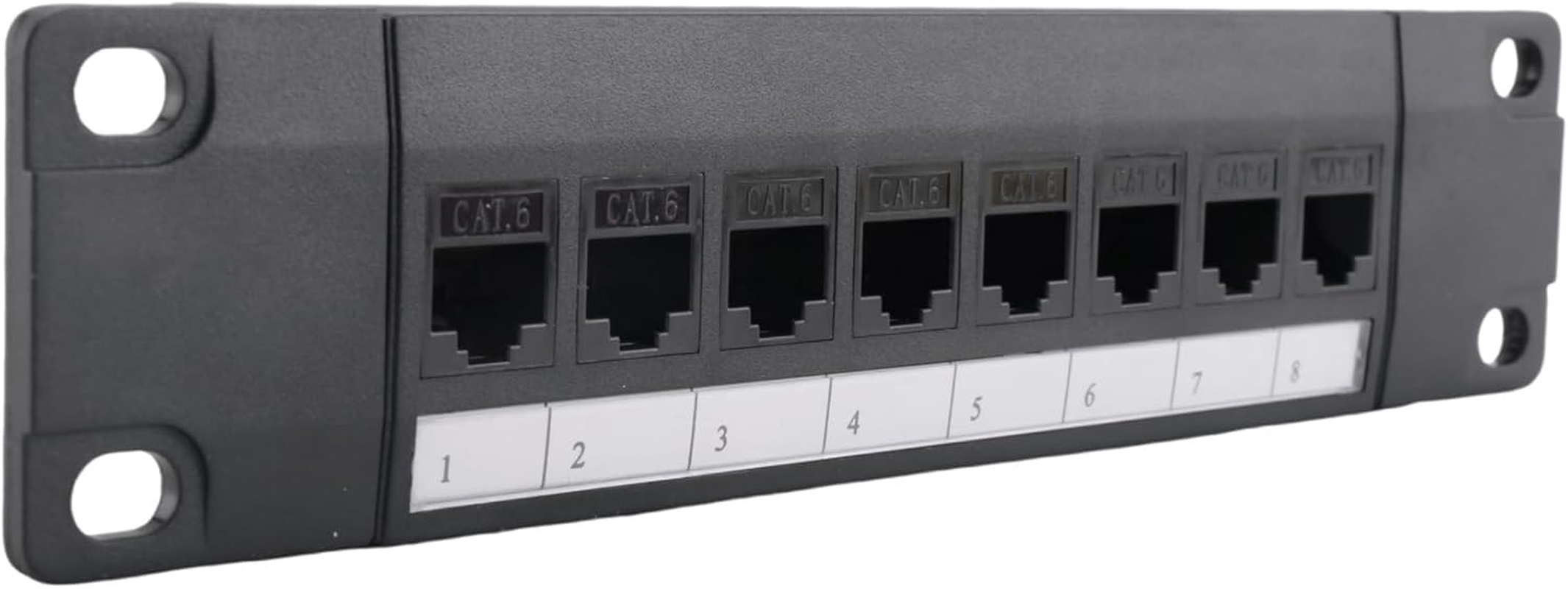 Fulillanlun 8 Port Straight-Through CAT6 Patch Panel RJ45 Network Cable Adapter Jack Ethernet Distribution Frame image number 3