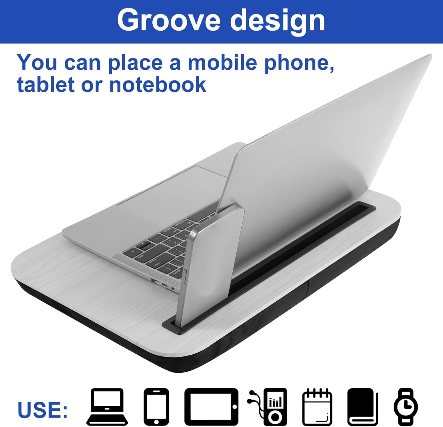 Laptop Desk Tray,Lap Tray,Lap Work Station Tray,Lap Desk Table,Portable Lap Desk,Lightweight Lap Laptop Desk,Stable Laptop Lap Stand for Home Office Travelling image number 2