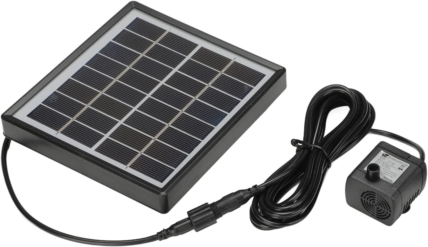 2W Energy Saving Solar Fountain Pump Efficient Water Fountain for Bird Bath Small Pond Solar Powered Water Cycle Oxygen Plastic Black 342G