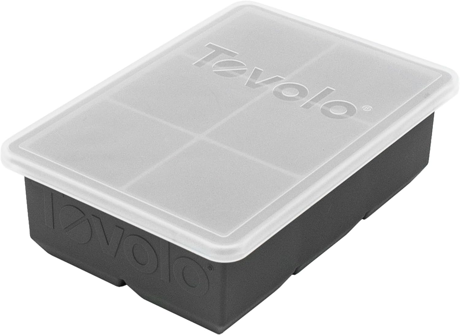 Tovolo King Cube Ice Tray W/Lid - Charcoal