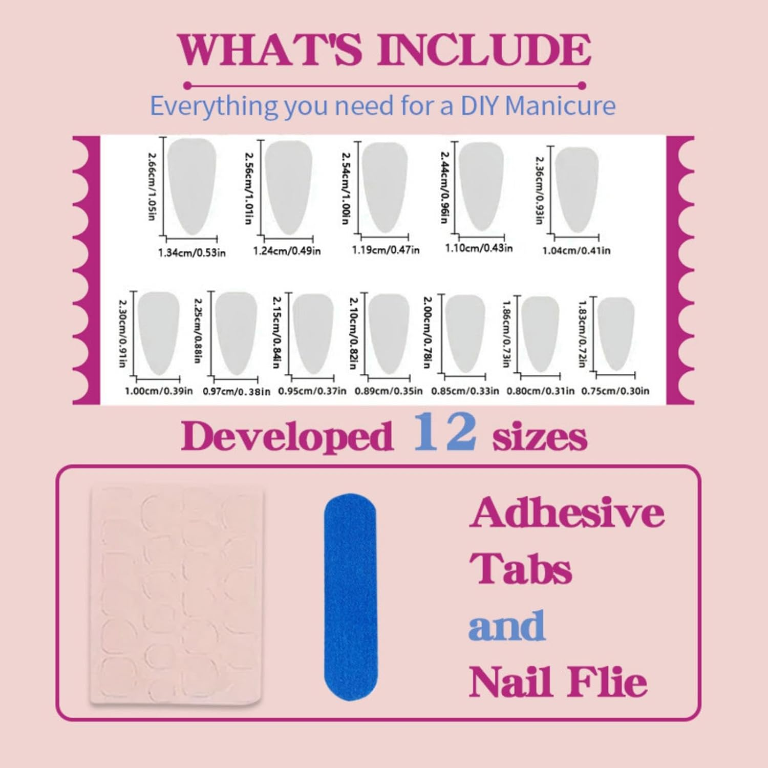 24Pcs 3D Mermaid Press on Nails | Blue Ocean Starfish & Shell Design | Medium Almond False Nails 12 Sizes + Nail File + Jelly Glue | Fake Nails for Women Girls image number 2