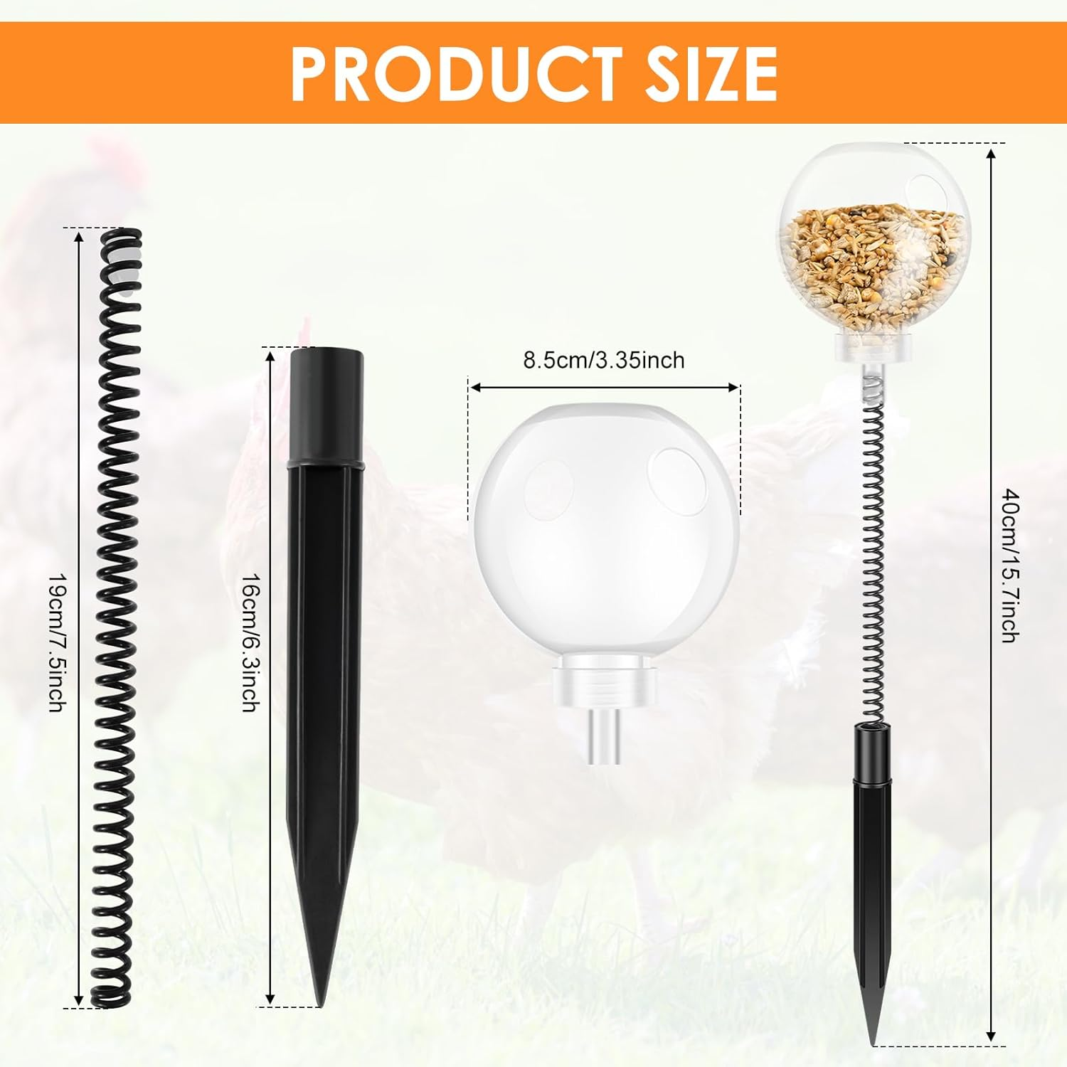 Awobepl 2 Pack Peck Toy Lightweight Chicken Treat Dispenser Interactive Chicken Slow Feeder Toy for Hens Ducks Large Birds Parrots