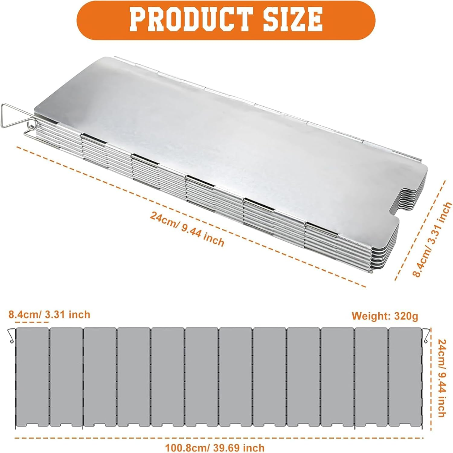 Folding Camping Stove Windscreen 12 Plates Aluminum Camping Stove Windshield with Carrying Bag Portable Camp Stove Wind Screen Outdoor Cooker Butane Burner Wind Shield image number 1