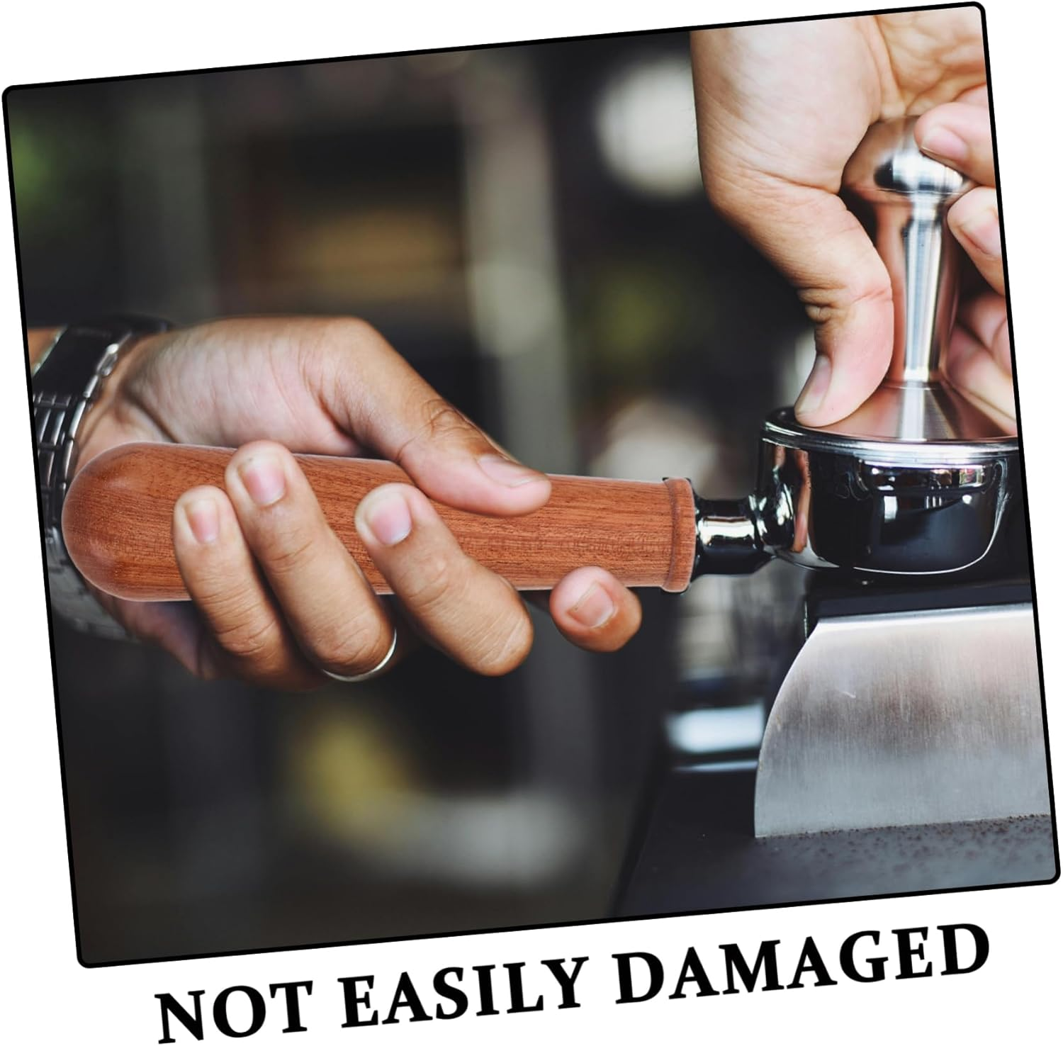 STOBAZA Espresso Machine Accessory Tea Portafilter Wooden Handle Bottomless Replacement Part image number 1