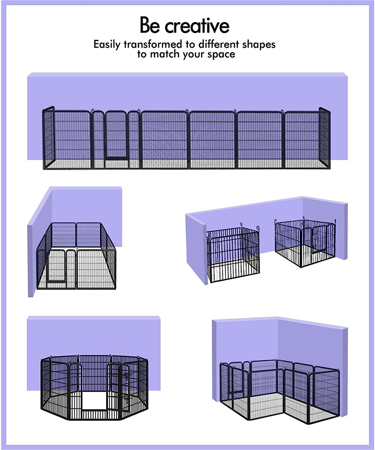 Beastie Foldable Pet Dog Metal Playpen 40", 8 Panels Folding Dog Play Pen Frame for Puppy Cat Rabbit Animal, Universal Portable Pet Exercise Cage Play Yard Enclosure Fence for Indoor Outdoor Enhanced image number 1