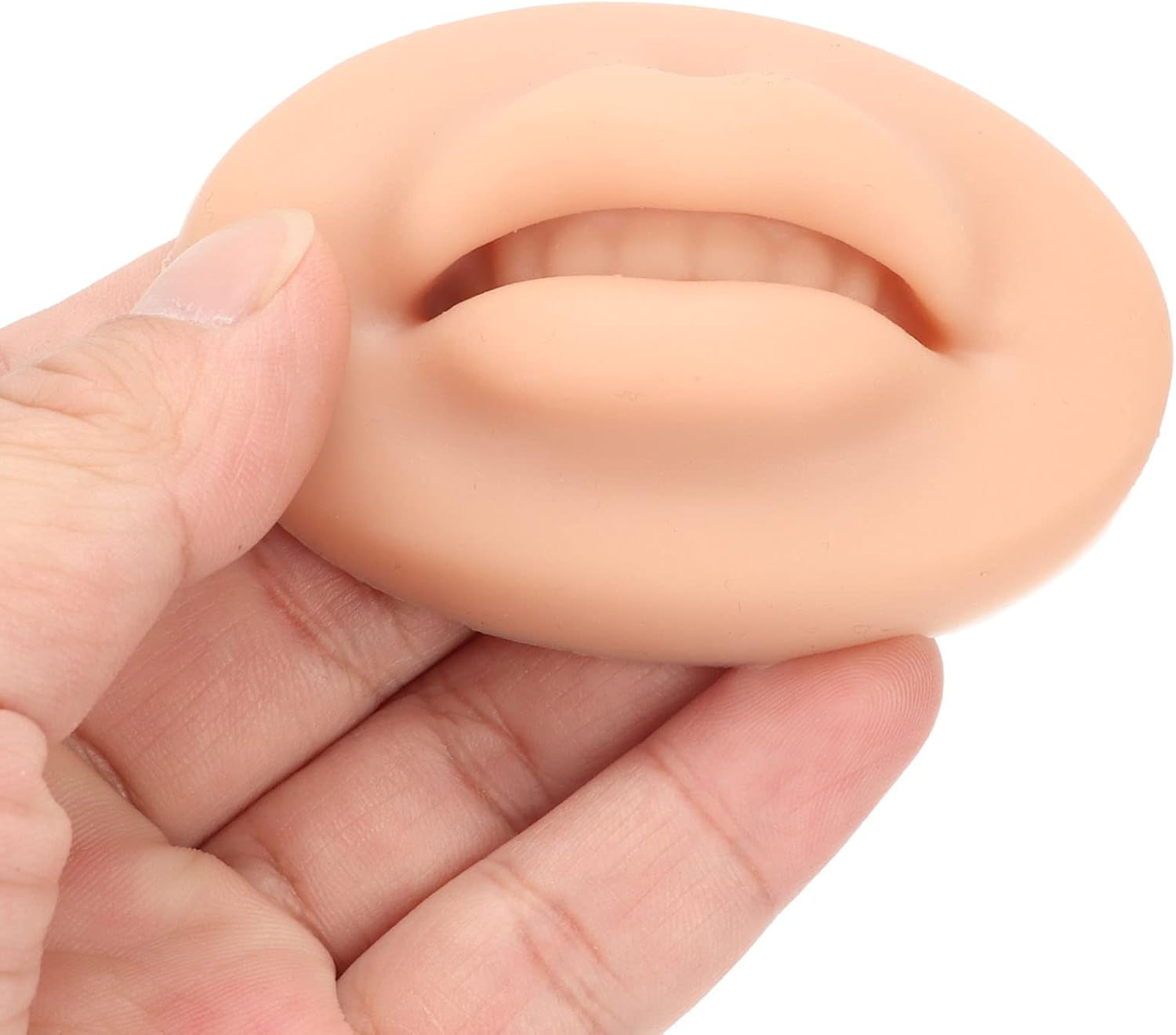 10 Pieces 3D Tattoo Practice Lips Soft Silicone Realistic Tattoo Fake Skin for Semi-Permanent Makeup Microblading Lip Training Kit (Tone image number 2