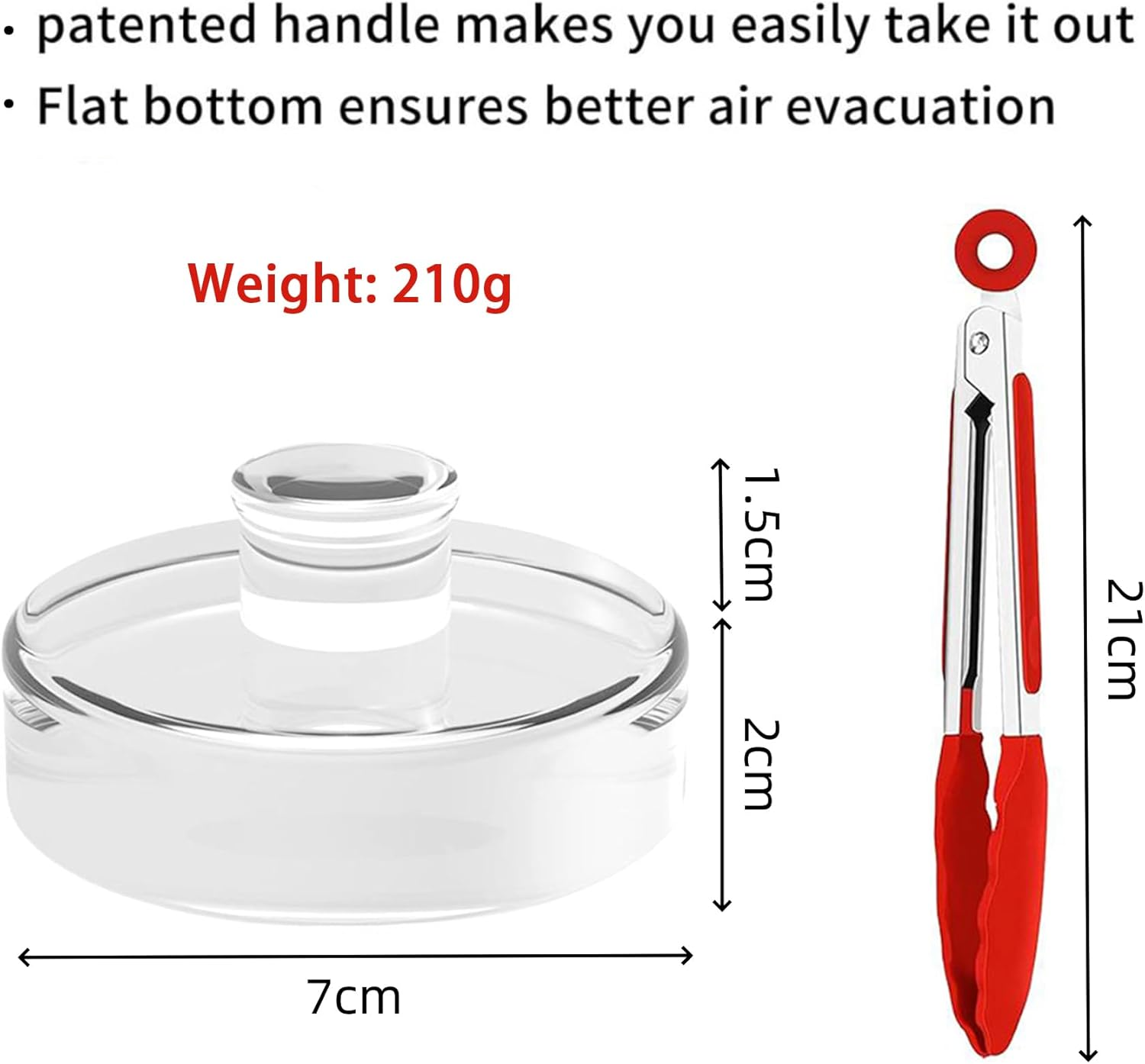 FORYUSE 9 Pack Fermentation Glass Weights for Fermenting with Easy Grip Handle, Tongs, Heavy Fermentation Kit for Wide Mouth Mason Jars, 210G, Dishwasher Safe