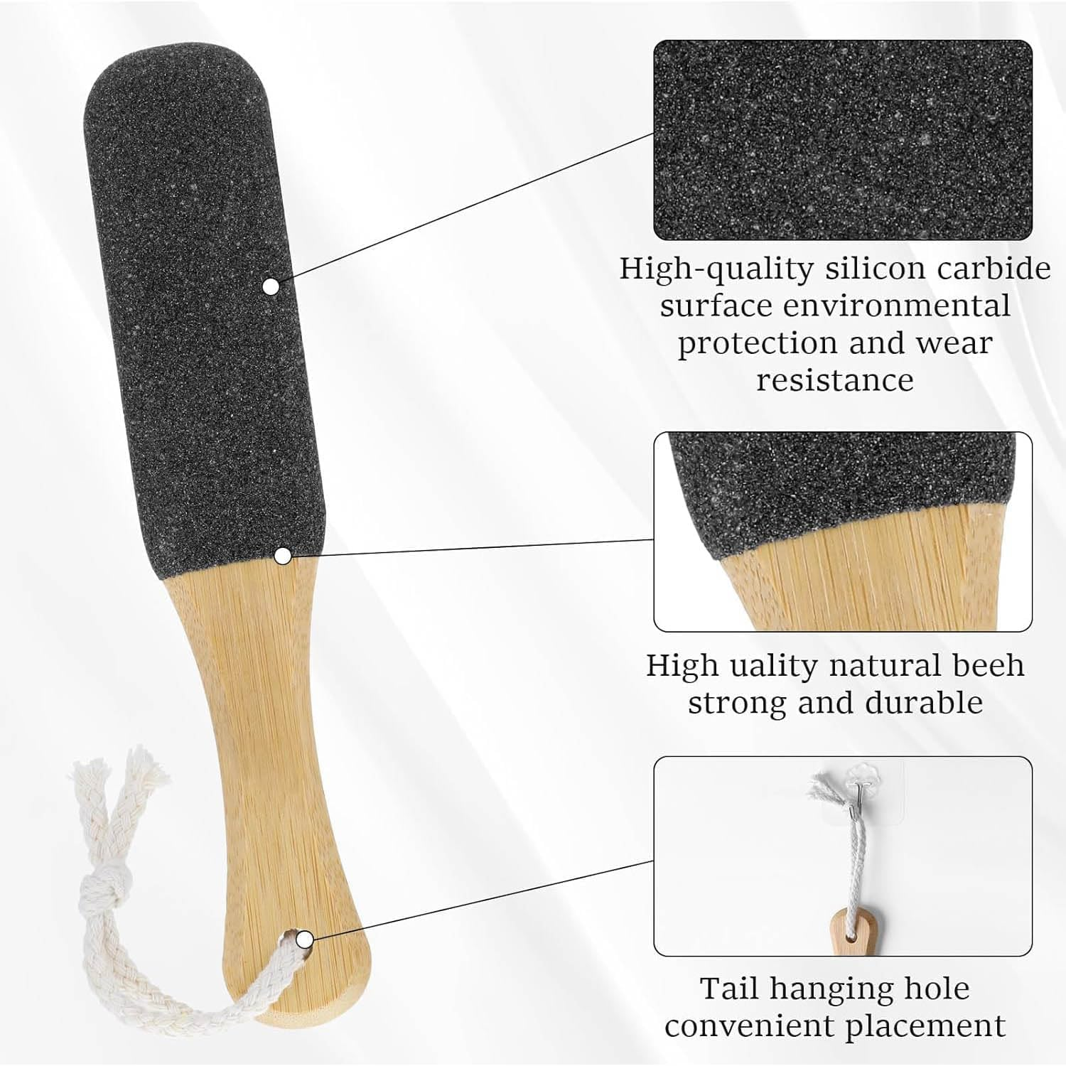 Pumice Stone Foot Scrubber Pedicure Foot File,2Pcs Foot File Pumice Stone Foot Scrubber,Double Sided Foot File Callus Remover Scrubber,Pedicure Heel Cracked Remover Foot Exfoliating Scrubber Foot File image number 3