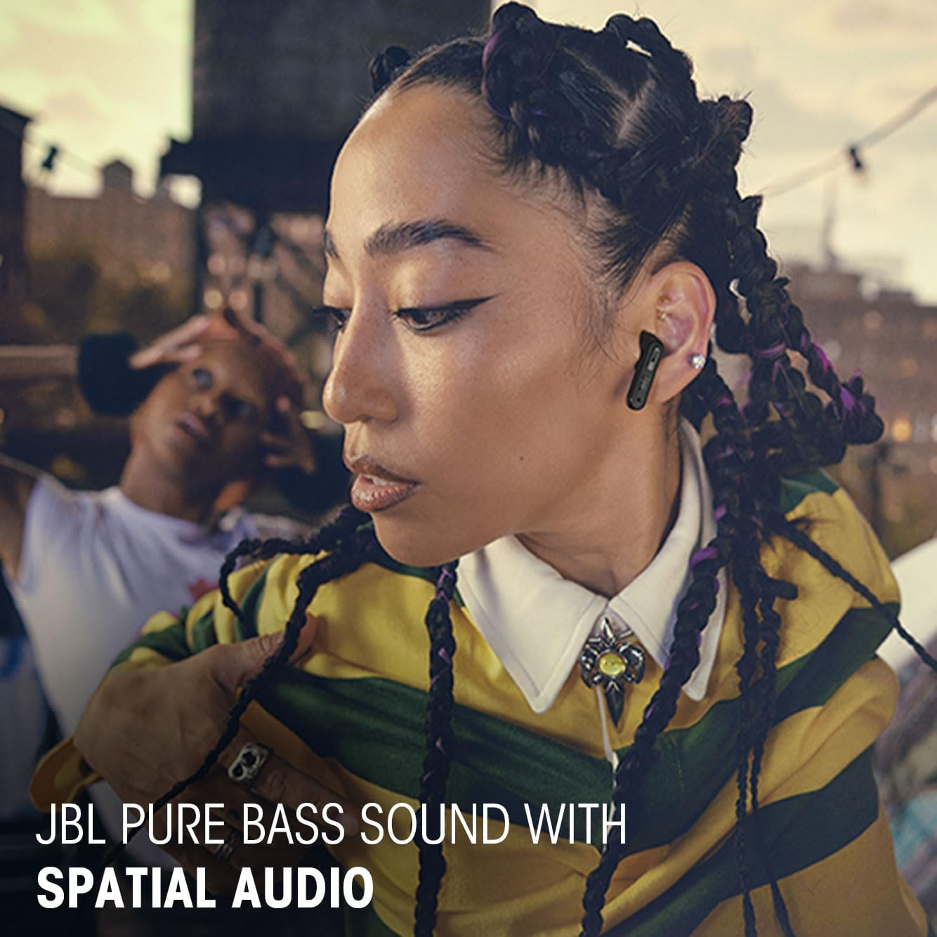 JBL Tune Beam 2 Wireless Bluetooth In-Ear Headphones with Noise Cancelling, 48 Hours Playback Time, IP54 Water and Dust Proof, Multipoint Connection, Ergonomic Design, Ghost Black image number 4