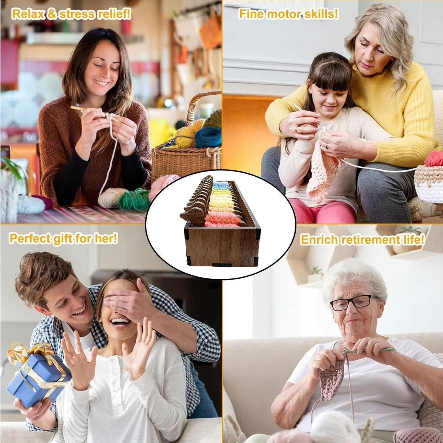 Wooden Animal Bobbin Set, Dachshund Bobbin Set, Embroidery Floss Bobbins, Sewing Thread Organizer, Embroidery Floss Organizer Box with Bobbins (15 Dachshund Spools+Fence)