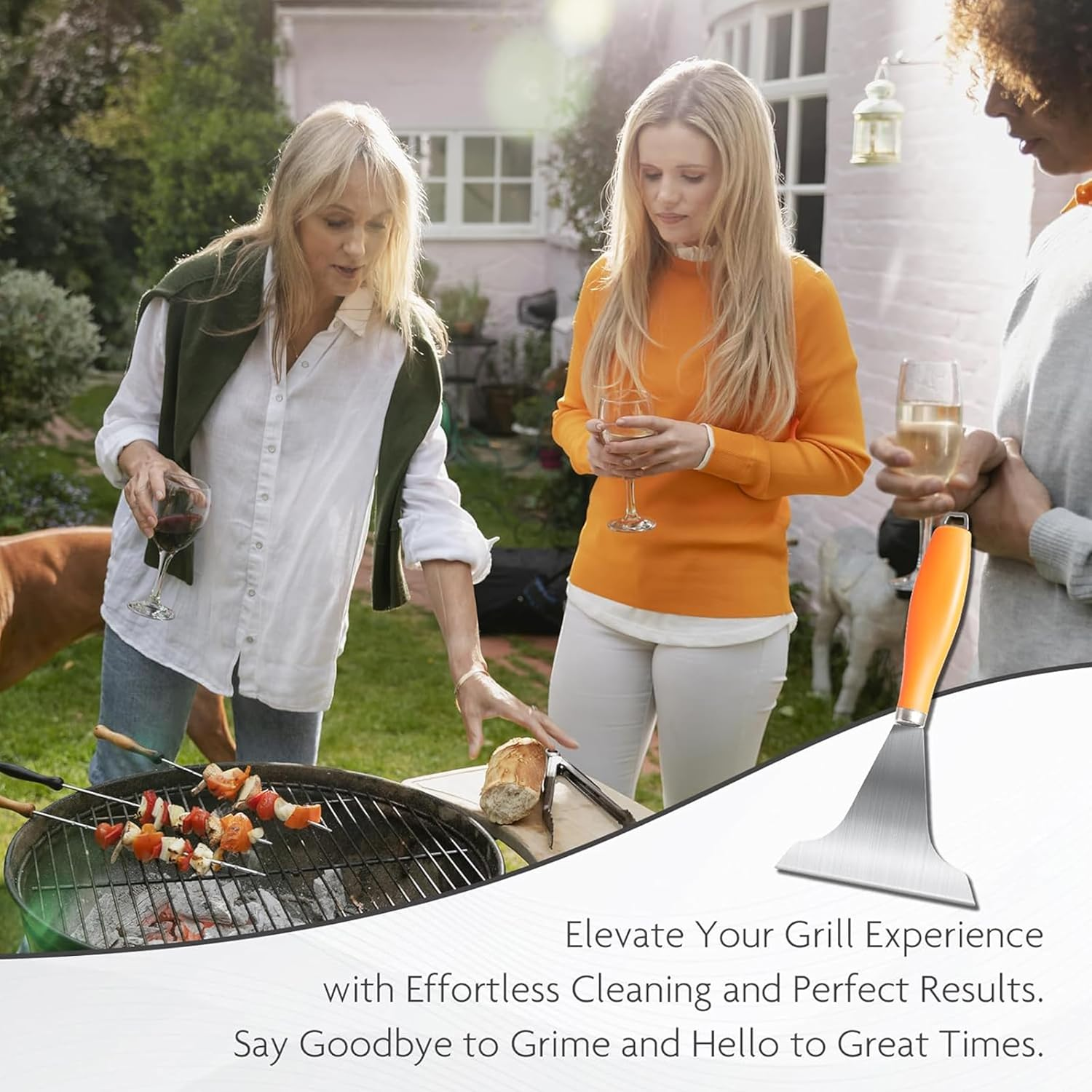 Griddle Scraper for Flat Tops,Grill Scraper for Blackstone,Outdoor BBQ Cleaning Accessories Tool,Stainless Steel Oil Fume Shovel,Kitchen Cooking Cleaning Supplies,Barbecue Supplies image number 3