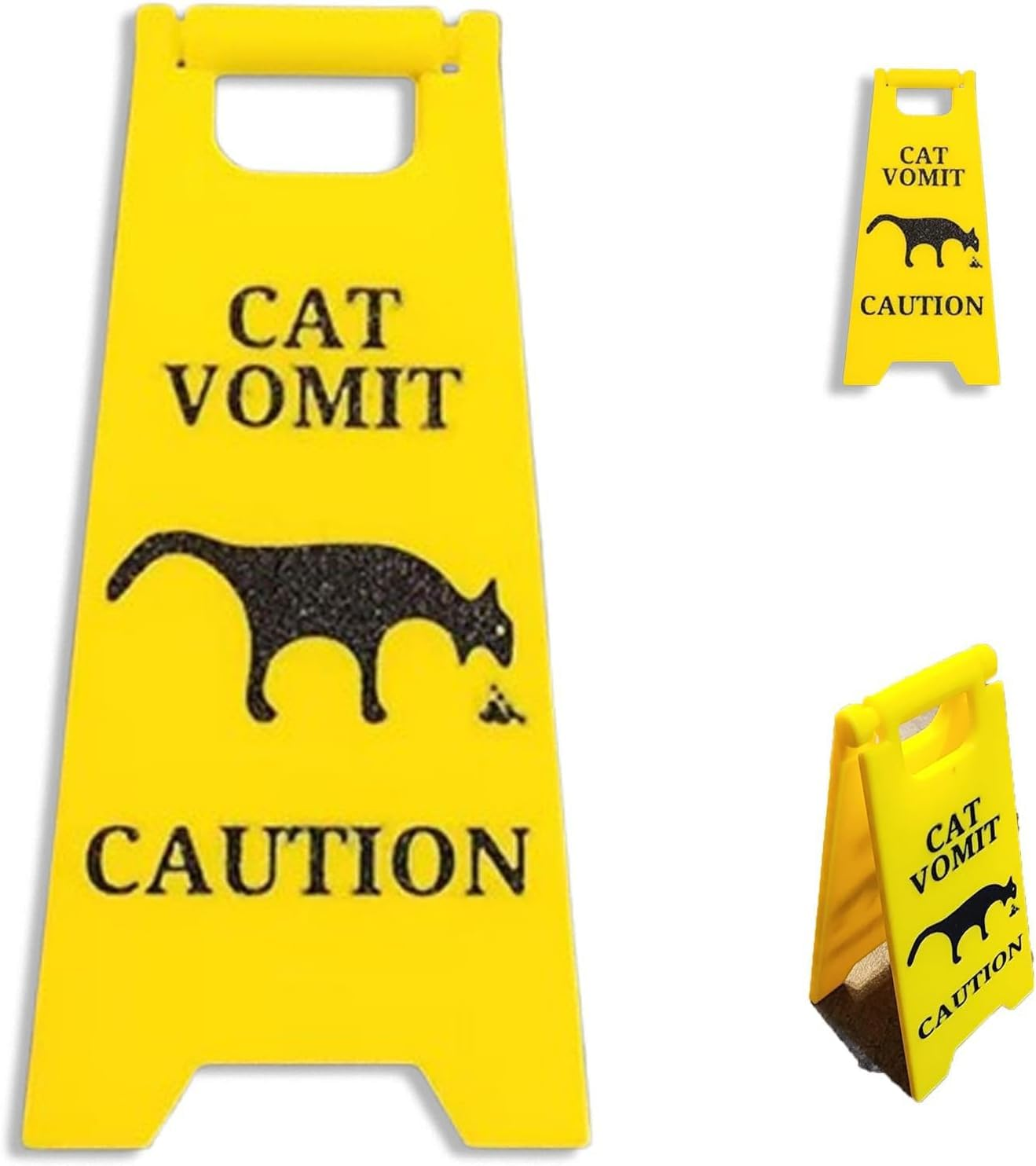 Afeamo Cat Vomit Sign, Funny Gag Cat Dog Vomit Warning Sign, Funny Yard Warning Sign Yard Decoration, Cat Dog Vomit Caution Sign, Cat Yard Sign, Prank Gift Cat Dog Lovers image number 3