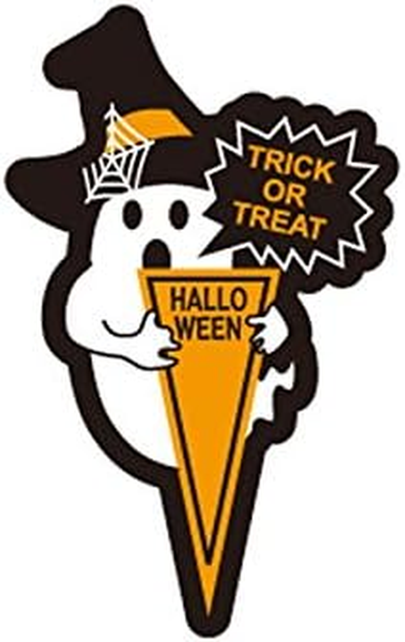 Cotta 5829 Halloween Ghost Picks, Orange, White, Black, 0.9 X 1.5 Inches (2.3 X 3.75 Cm), Pack of 100