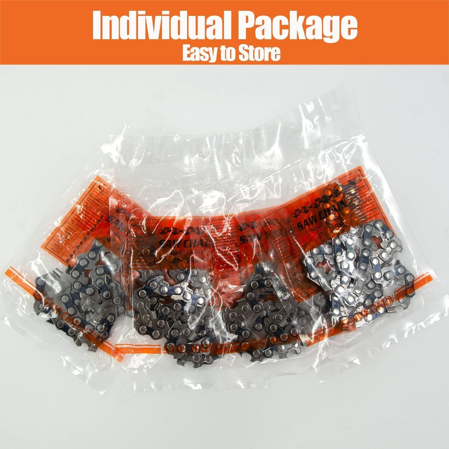 4 Pieces 6 Inches Mini Chainsaw Chains, Set of 4, 6'' Cordless Chainsaw Blade Chain Replacement for Tree Trimming, Courtyard, Patio, Gardening Electric Saw, Power Tool Replacing Parts, 4 Pieces image number 2