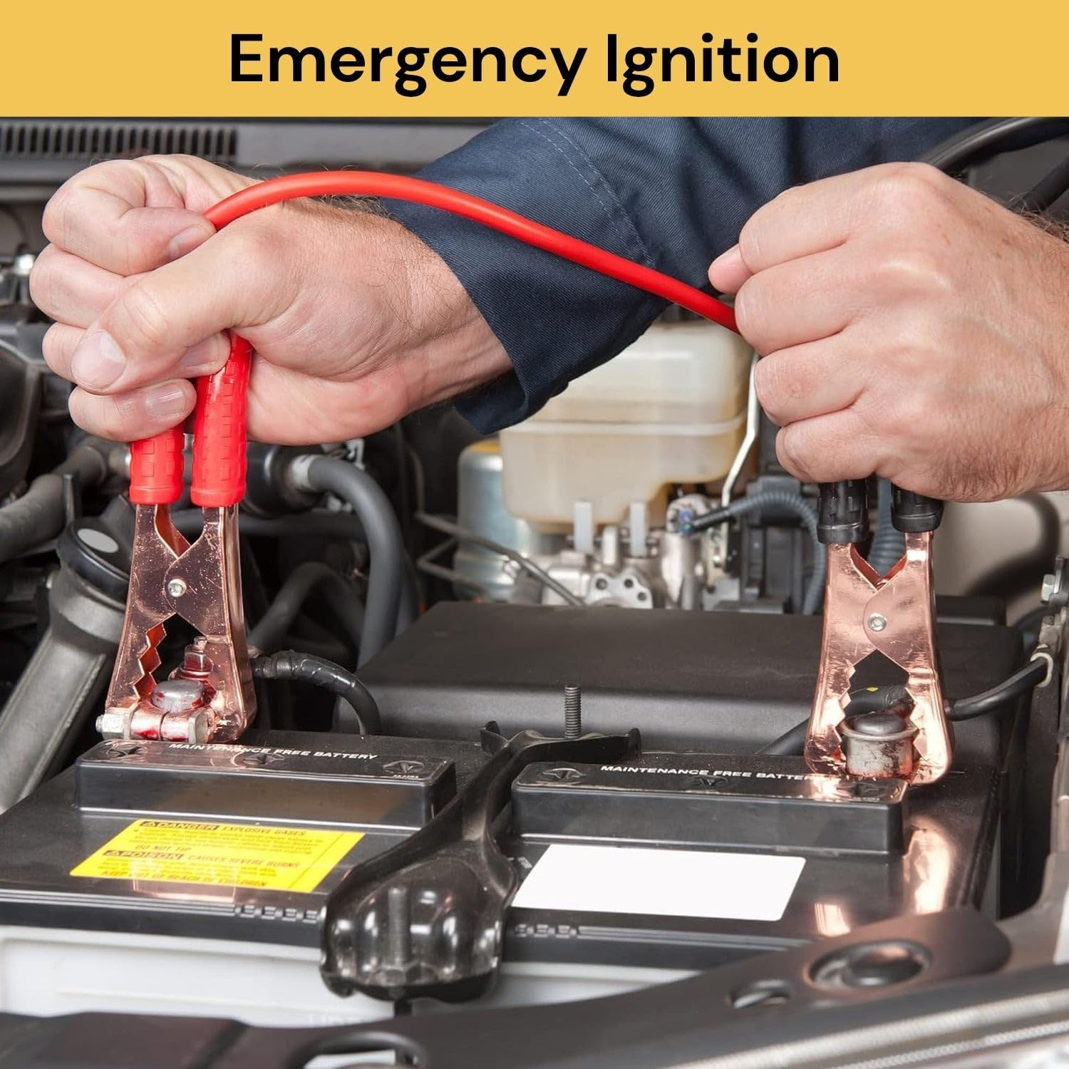 EZONEDEAL 500A Car Heavy Duty Jumper Booster Cable, Clamp to Start Dead Battery, Booster Cable for Truck Anti-Frozon Heat Insulation Jump Leads Size 6Ft image number 2