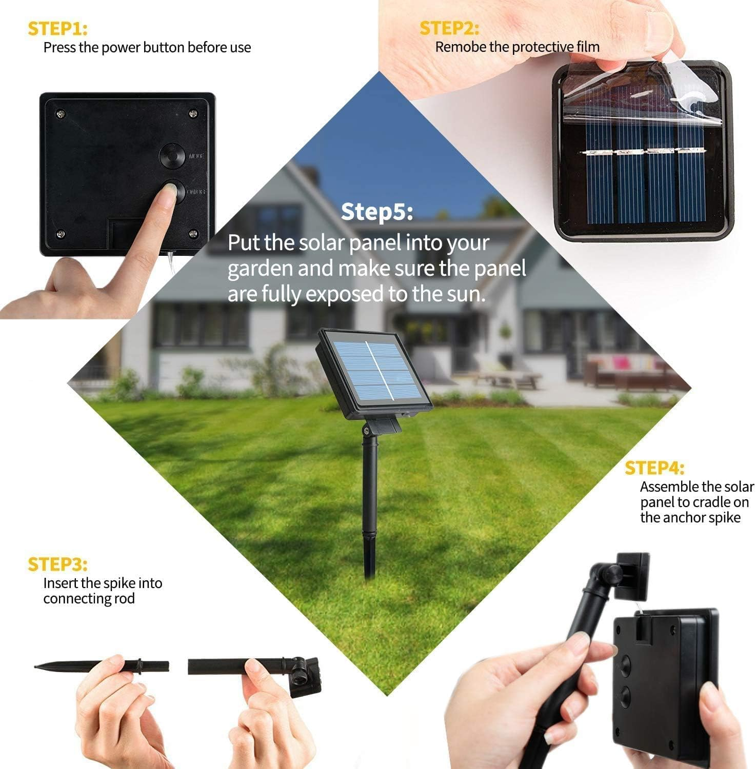 Solar String Lights Outdoor, Fime 32M 300 LED Solar Powered Fairy Light with 8 Lighting Modes, Waterproof Copper Wire Tree Lights Lights for Christmas Party Decoration (White) - White image number 3