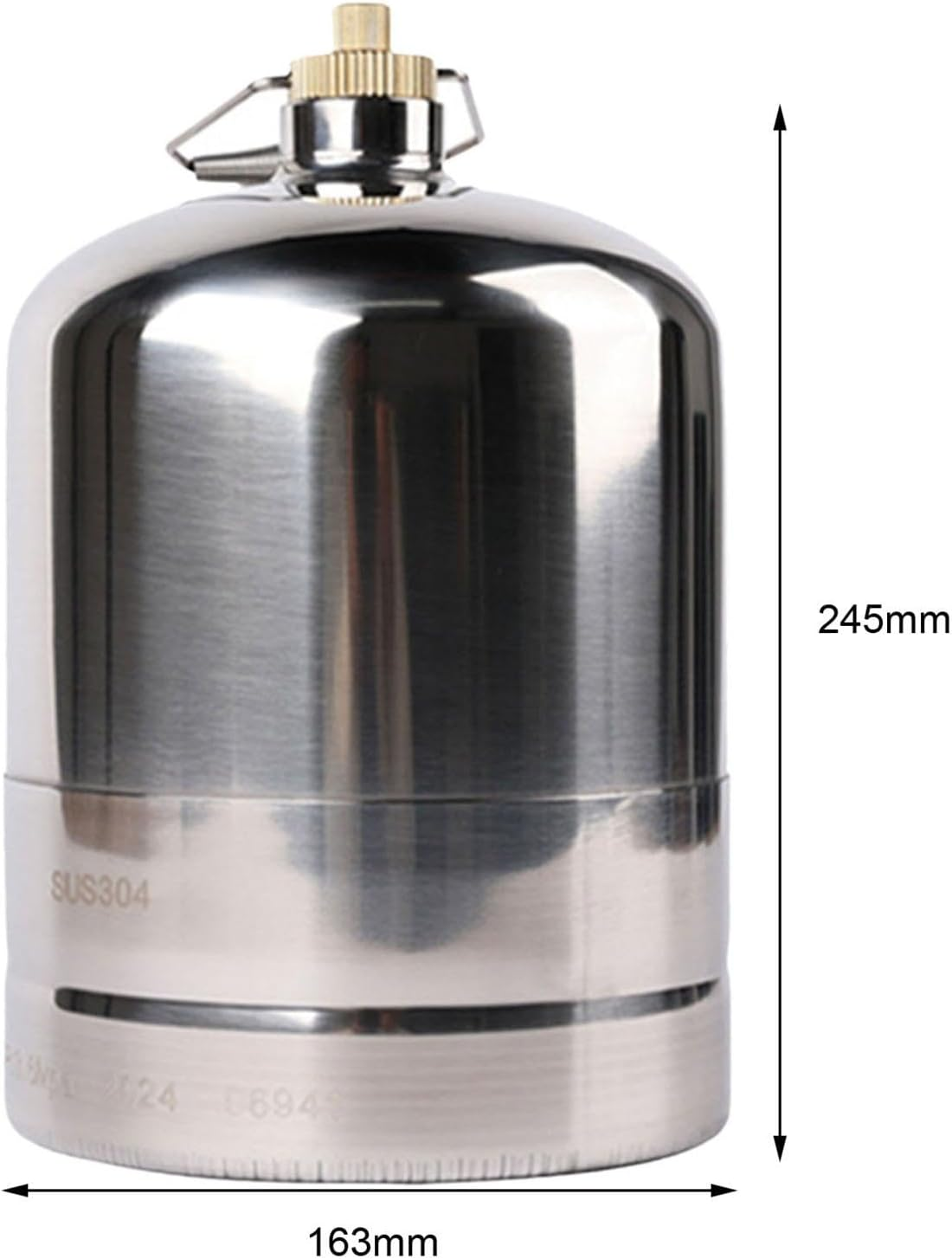 Eigell Stainless Steel Gas Bottle Inflatable Gas Tank Fuel Canister Storage Tank Portable Empty Refillable for Hiking BBQ Cookware - 1.5L image number 2