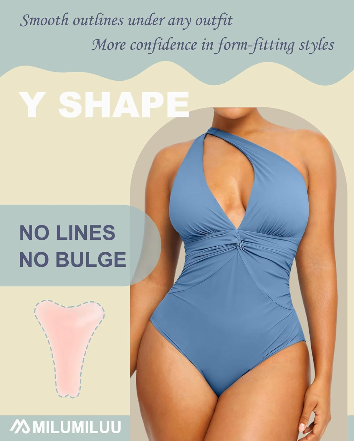 MILUMILUU Camel Concealer 4 Pack Y Shape Seamless Camel Hider, Silicone Camel Cover Guard Pad for Swimsuit Lingerie Tape - Beige image number 2