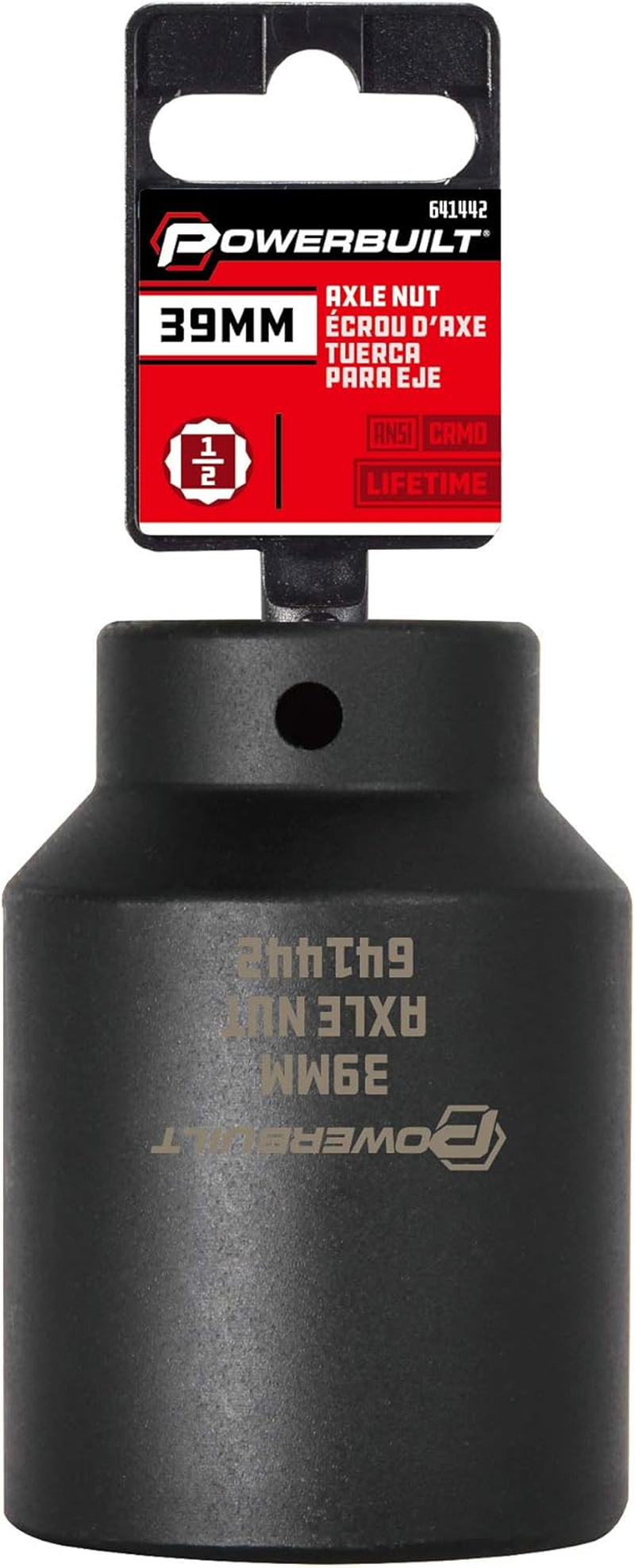 Powerbuilt 39Mm Axle Nut Socket, 1/2 Inch Drive, Use with Impact Wrench, 12 Point Extra Deep, Remove Axle Shaft Nut - 641422 image number 3