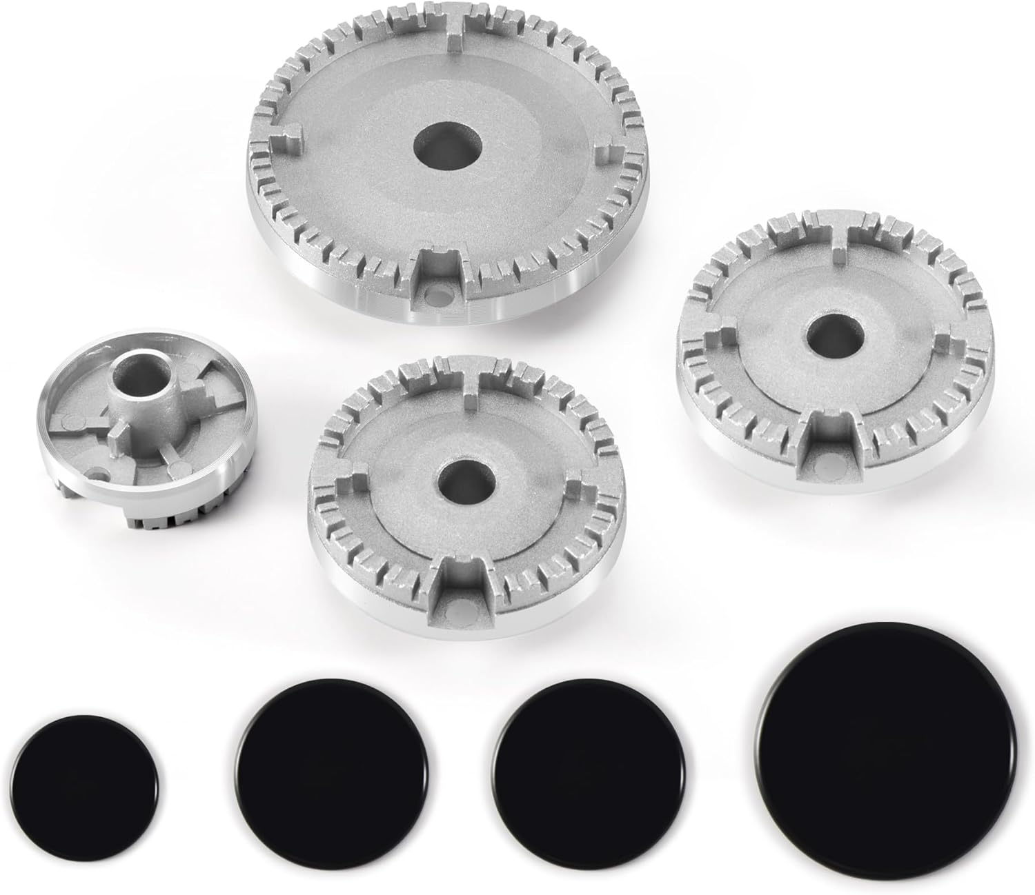 JUMXSRLE Gas Stove Burner Caps, Burner Head Replacement Kit, Heat Resistant Stove Gap Cover, Cooker Hat Set Easy to Clean, Gas Burner Flame Cap for SABAF Gas Stove Burners - 8PCS image number 6