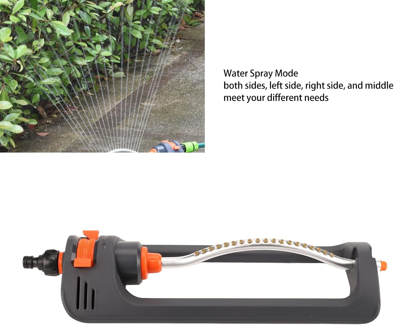 Ejoyous 19 Nozzle Automatic Oscillating Sprinkler, 4 Water Spray Modes (Double-Side/Left/Right/Middle) Plastic Base, Adjustable Irrigation Range for Lawn/Courtyard/Garden/Farm image number 1