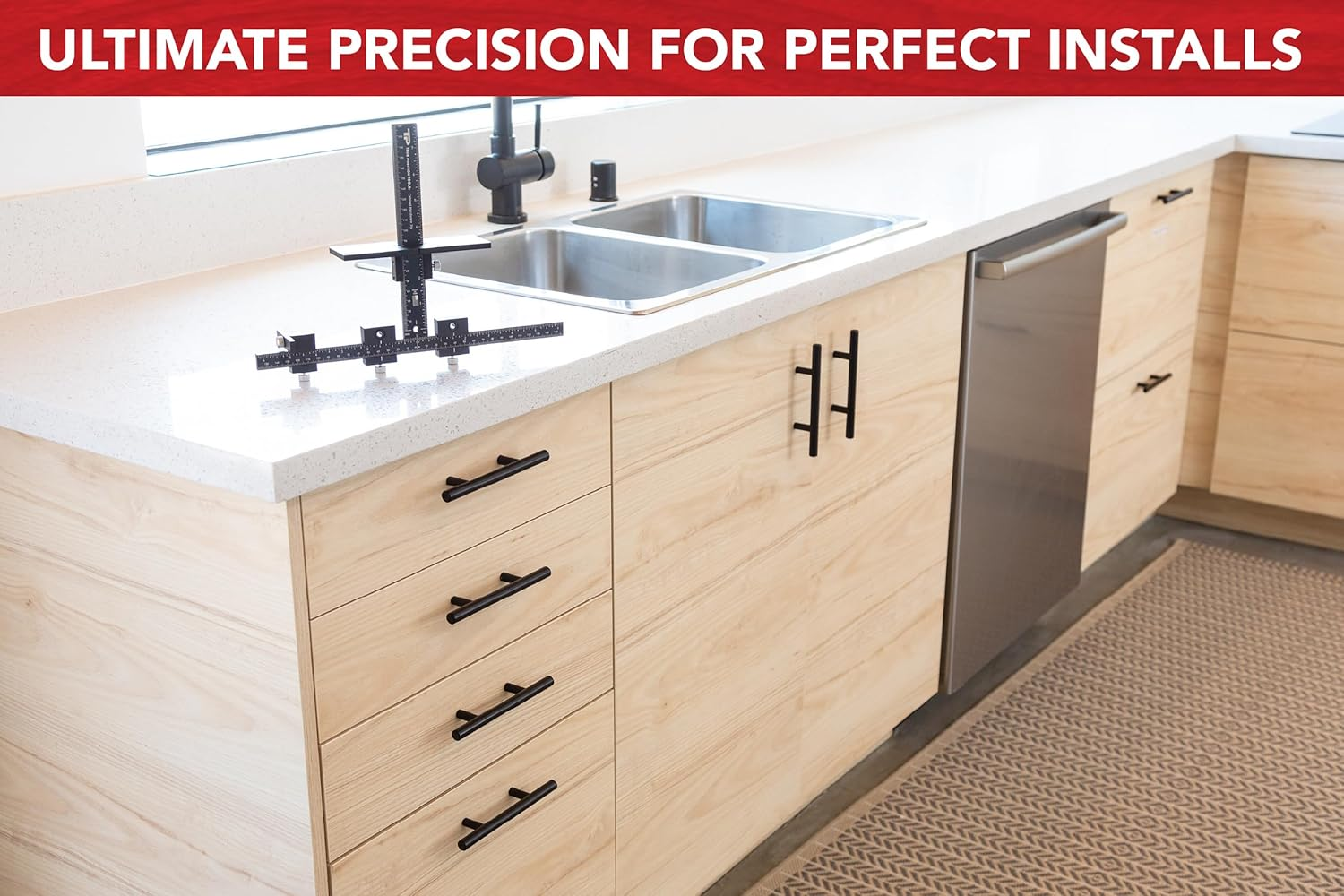 PRO Cabinet Hardware Jig - Install Drawer Front Handles and Knobs Faster - Made in USA - Hand Calibrated by True Position Tools image number 6