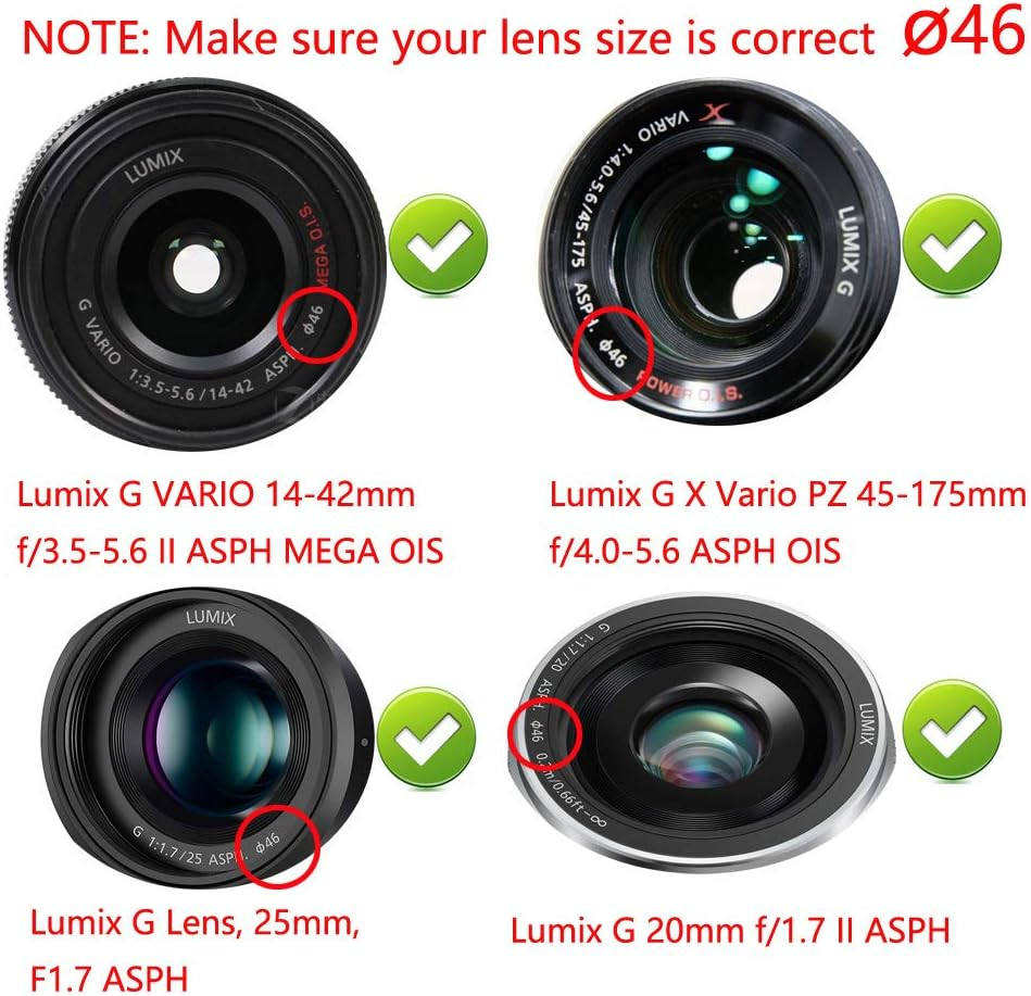 46Mm Lens Cap Compatible for Panasonic Lumix G9 G7 Kit Lumix G Vario 14-42Mm Lens, for Nikon Z50 Kit NIKKOR Z DX 16-50Mm Lens. (2 Pack) image number 5