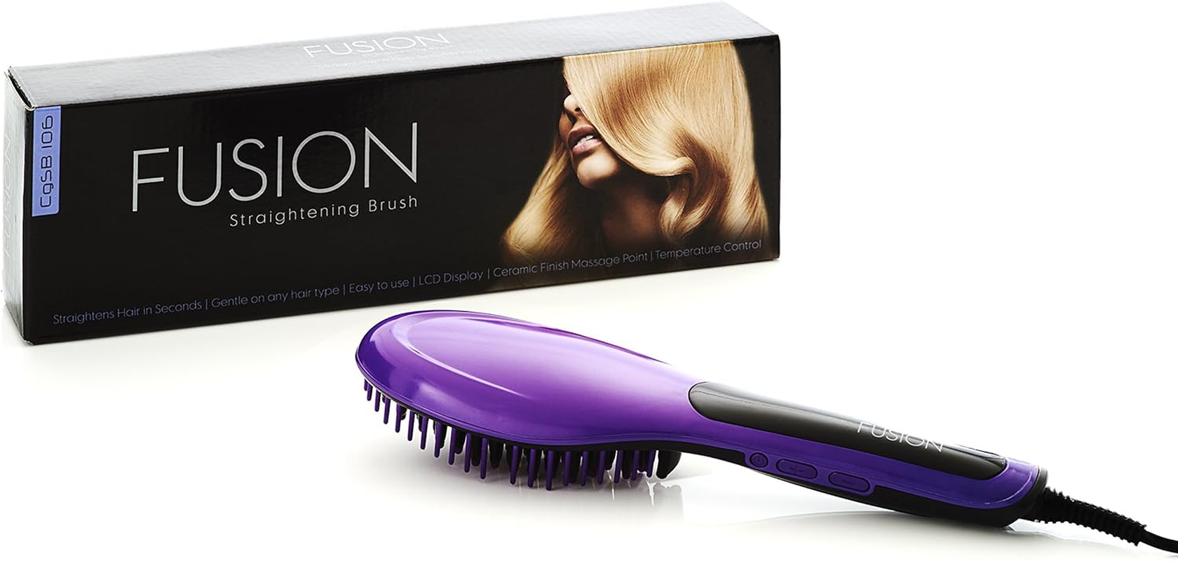 Fusion Ceramic Hair Straightening Brush in Purple image number 4