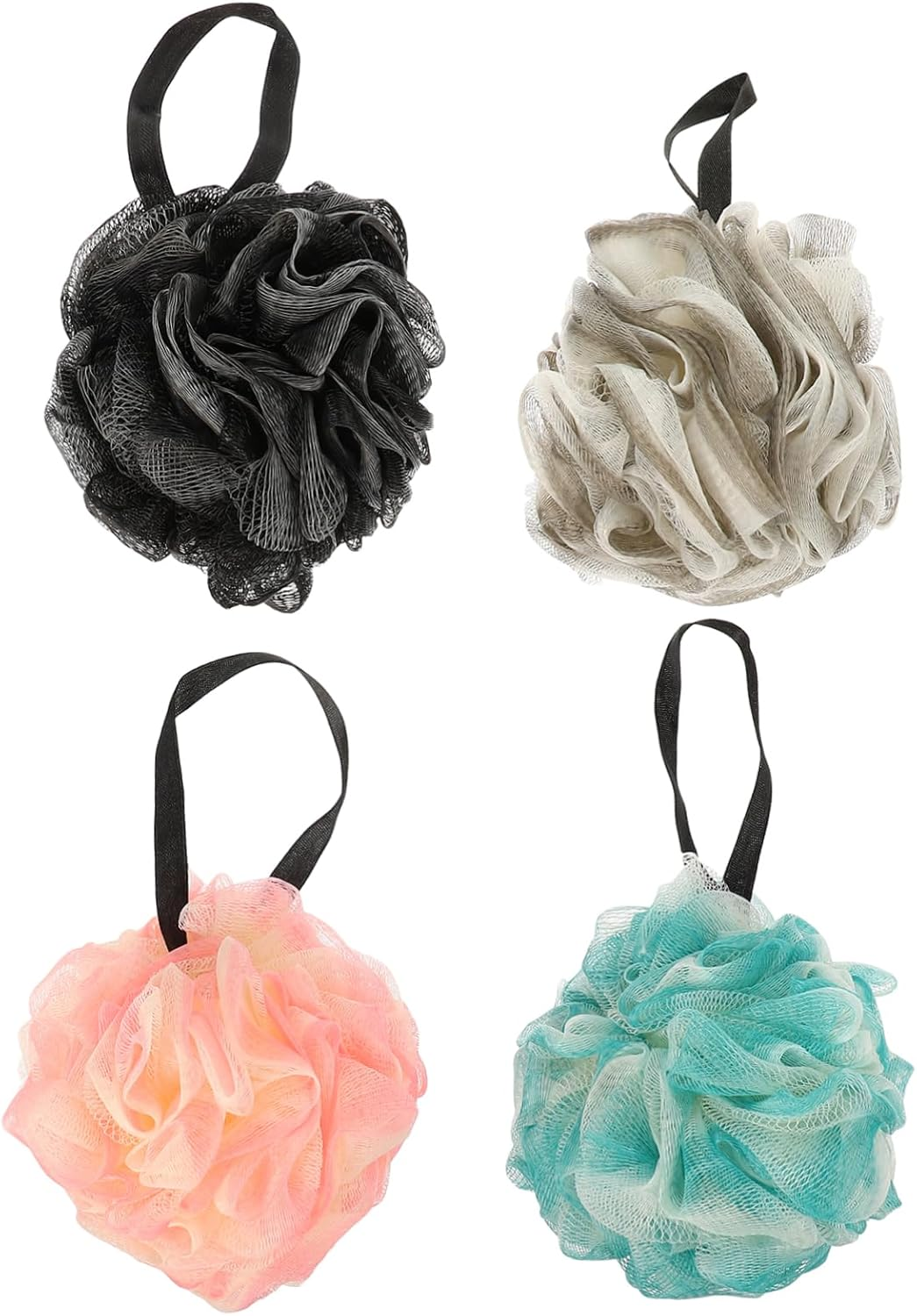 HAPINARY 4Pcs Bath Ball Soft Pe Exfoliating Shower Loofah for Gentle Cleansing for Grey image number 6