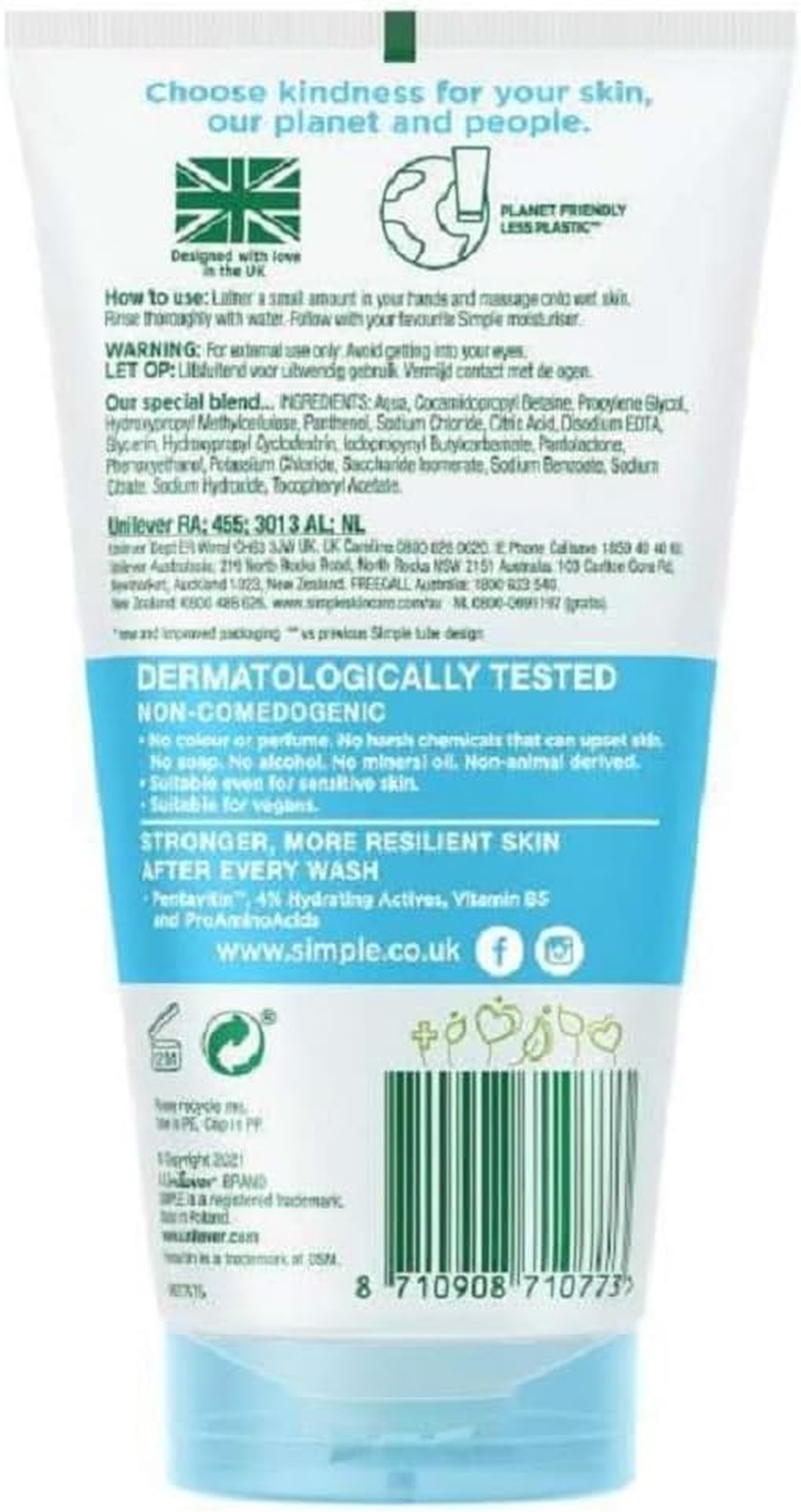 Simple Water Boost Micellar Facial Gel Wash, 148Ml image number 6