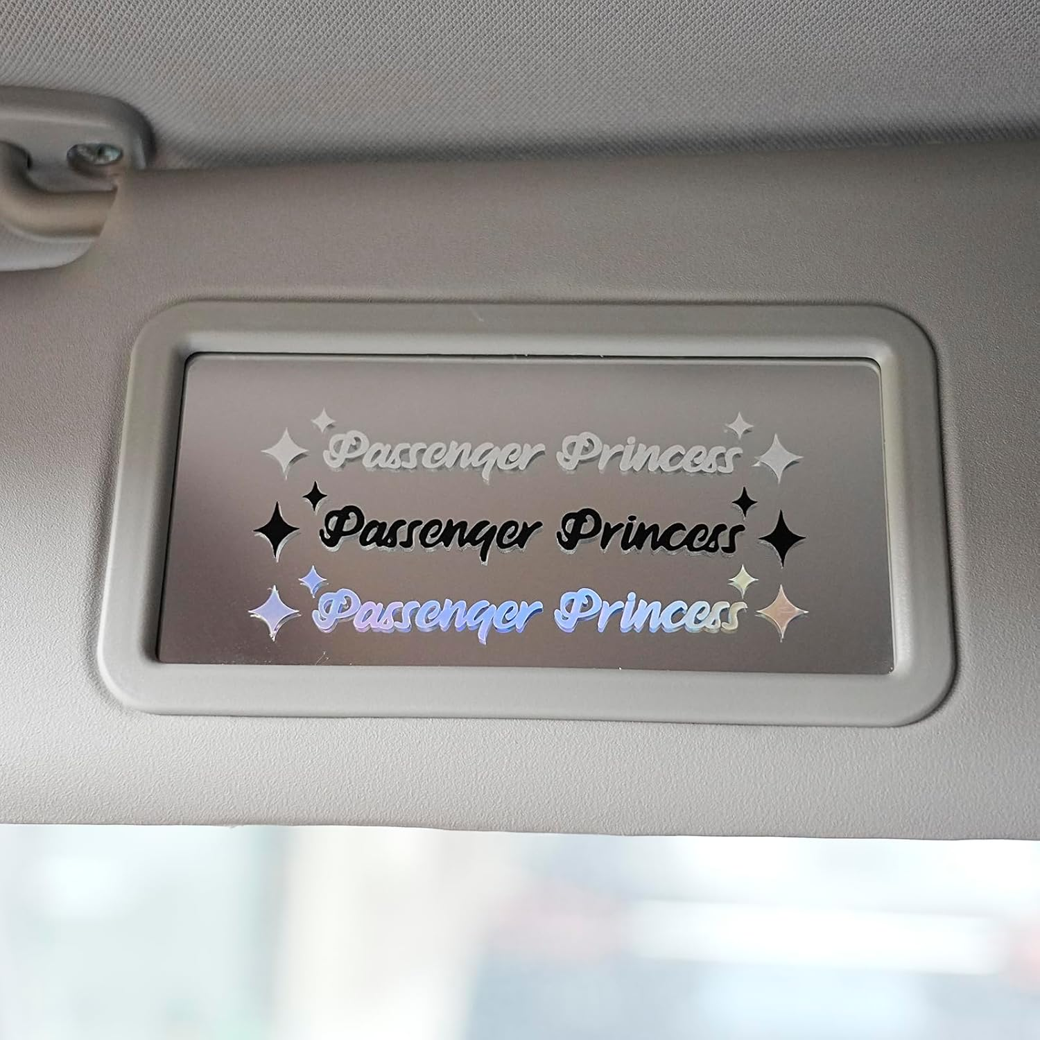 5 Pack Passenger Princess Stickers Funny Car Decal Accessories Rearview Mirror Window Sticker for Women (Black) image number 5