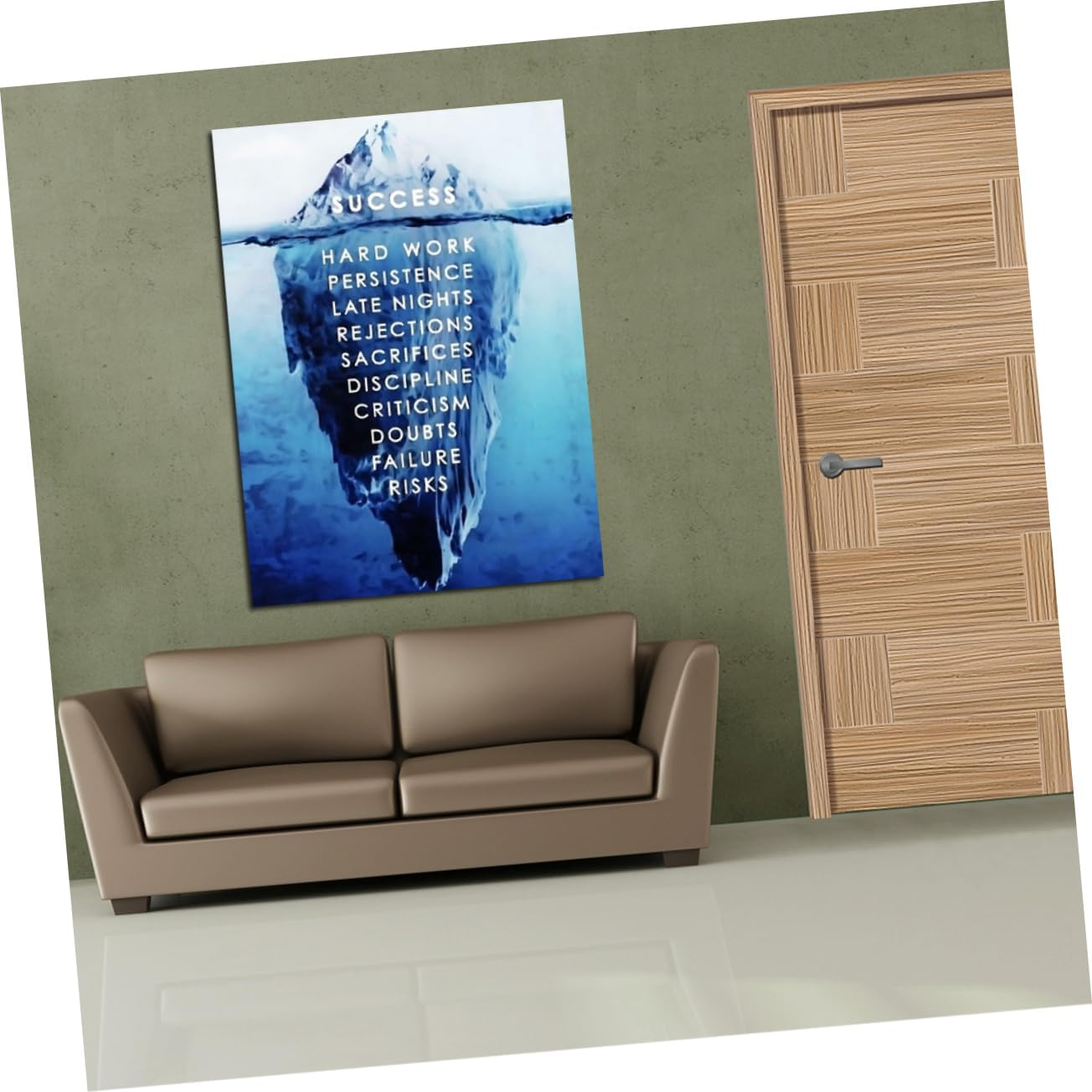 ULDIGI 1Pc Nordic Iceberg Landscape Decorative Wall Painting Frameless Nonwovens Art for Home Living Unique Wall Decor and Pictures Ornaments image number 6