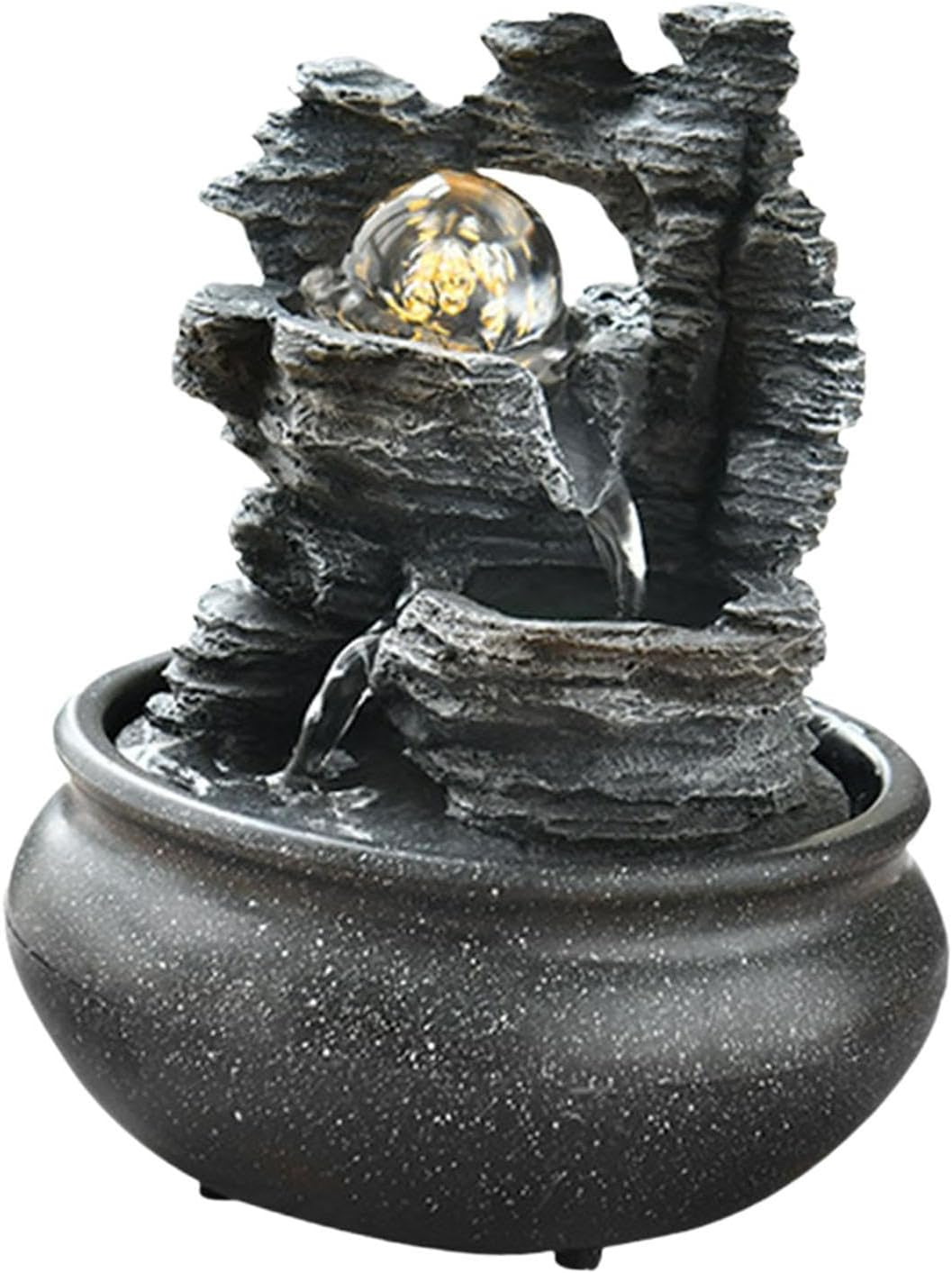 Weilaikeqi Indoor Waterfall Fountain Tabletop Fountain with Scene Light Water Fountain for Yoga, Style G image number 5