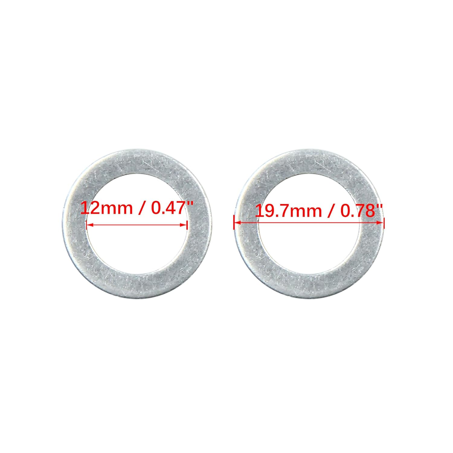 X AUTOHAUX 50Pcs Engine Oil Crush Washers Drain Plug Gaskets 12Mm ID. 19.7Mm OD. for Car image number 4